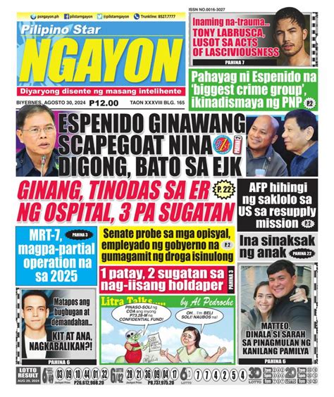 pilipino star ngayon kutob|Agosto 30, 2024 .
